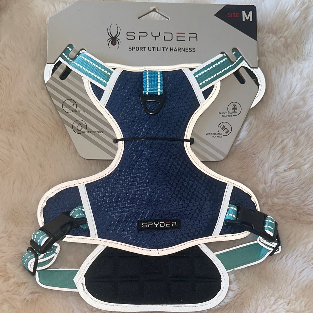 Spyder Sport Utility Harness in Navy and Teal sz Medium New